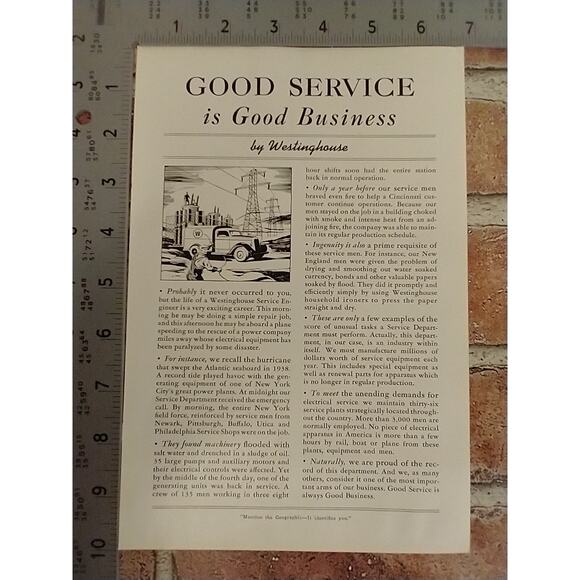 1940s Westinghouse Lot of 6 Vtg Magazine Print Ads WWII Era Retro Ephemera - Picture 10 of 11